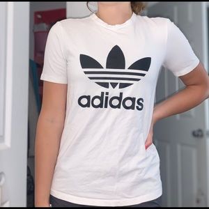 Adidas black and white t-shirt